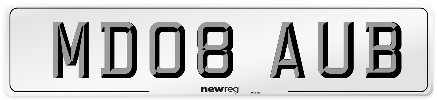 MD08 AUB Number Plate from New Reg